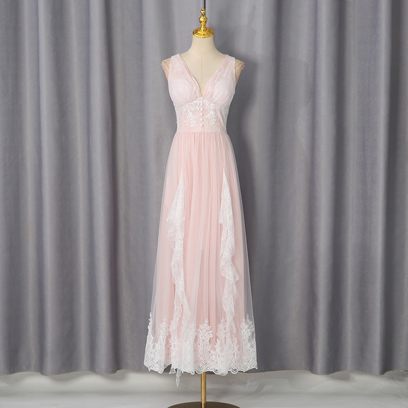 Summer Lace Waist High Grade Slim Dress