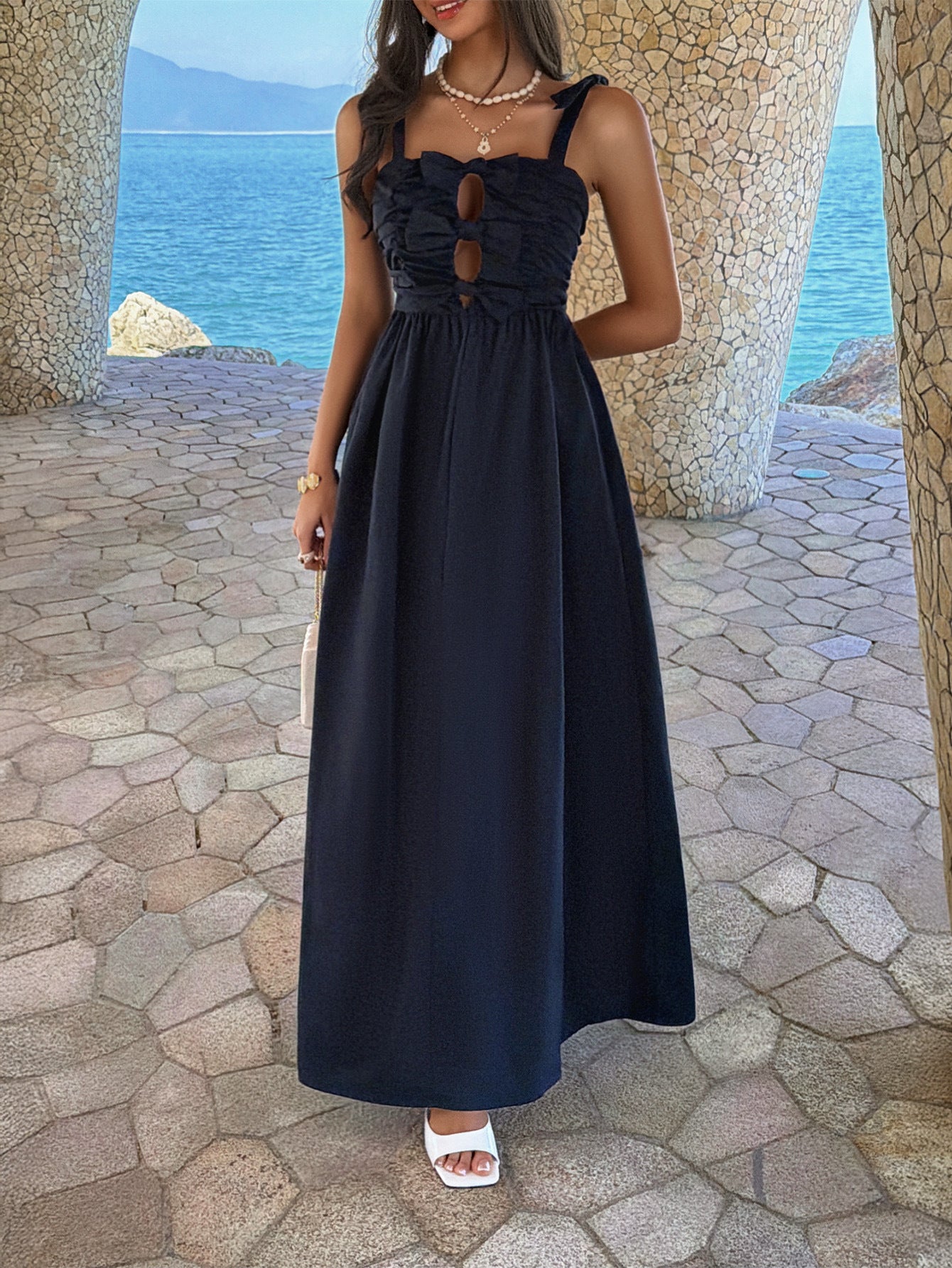Casual Holiday Bow A line Dress
