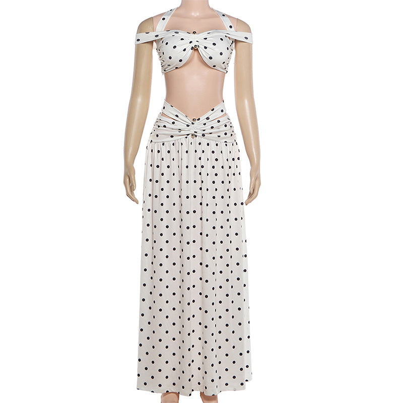 Summer Women Halter Backless Tube Top Skirt Set