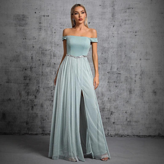 Trendy Off Shoulder Prom Evening Dress