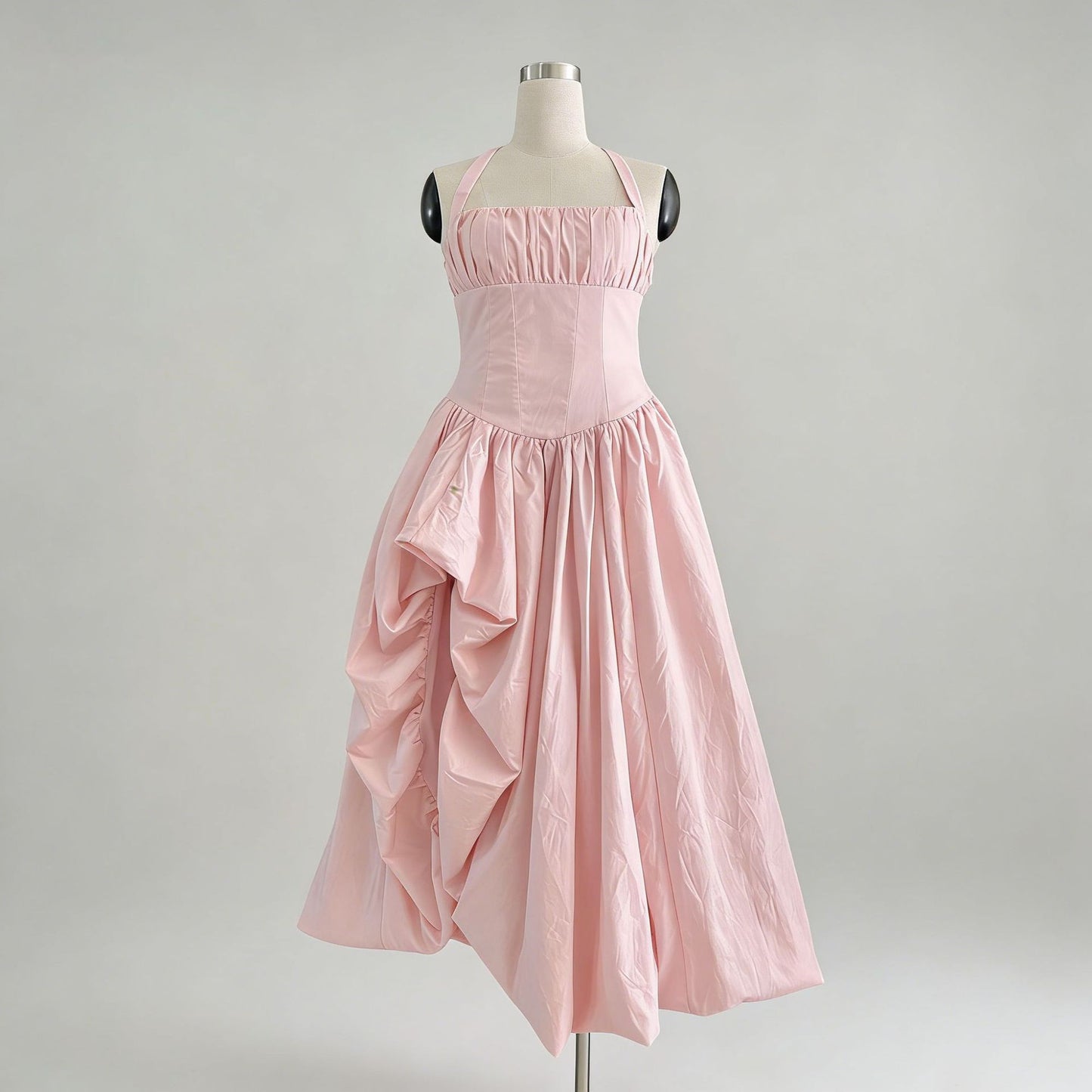 Elegant Retro Halter Tube Top Maxi Dress