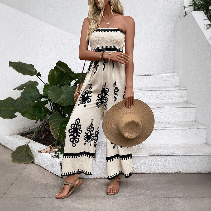 Summer Vacation Wide Leg Split Jumpsuit