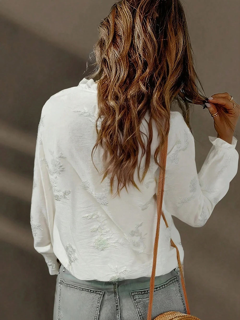 Popular Women Cardigan Puff Sleeve Casual Shirt Top