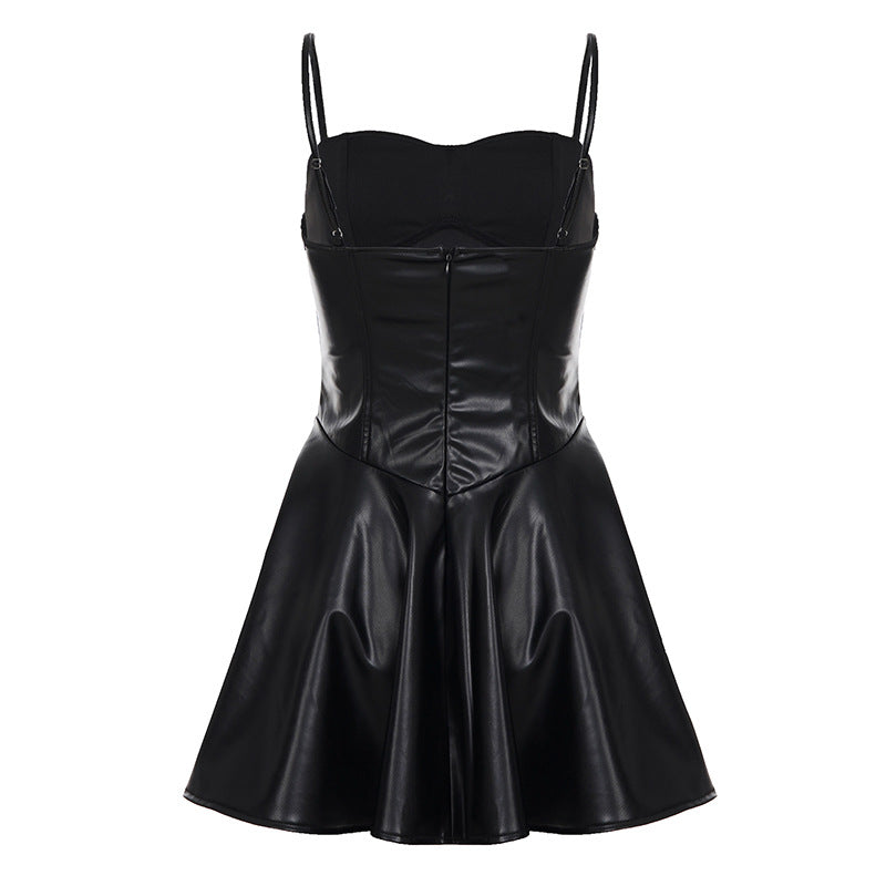 Sexy Trendy Leather Strap Dress