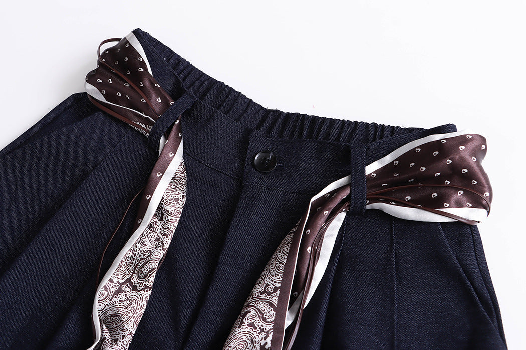 Half Elastic High Waist Slimming Pants