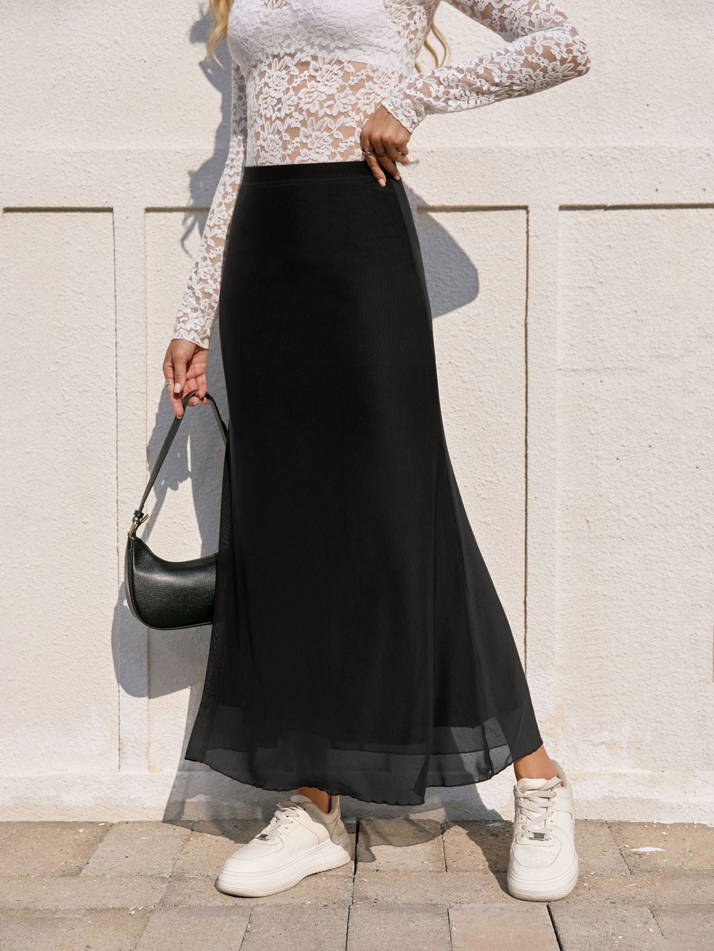 Women High Waist Elastic Slim Hip Skirt