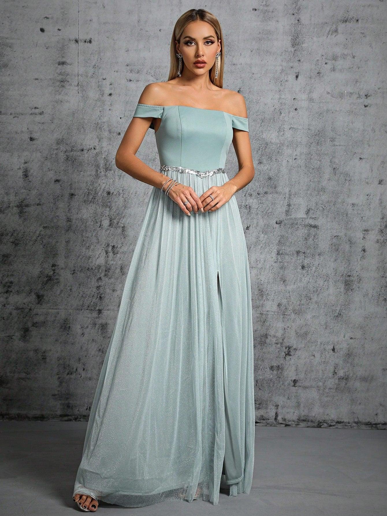 Trendy Off Shoulder Prom Evening Dress