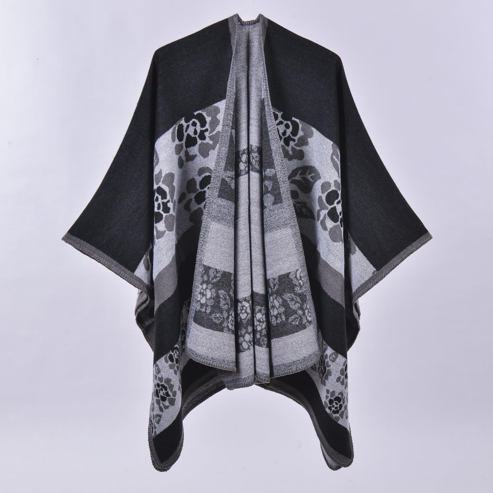 Autumn Winter Scarf Lattice Thickened Cape - Venus Trendy Fashion Online