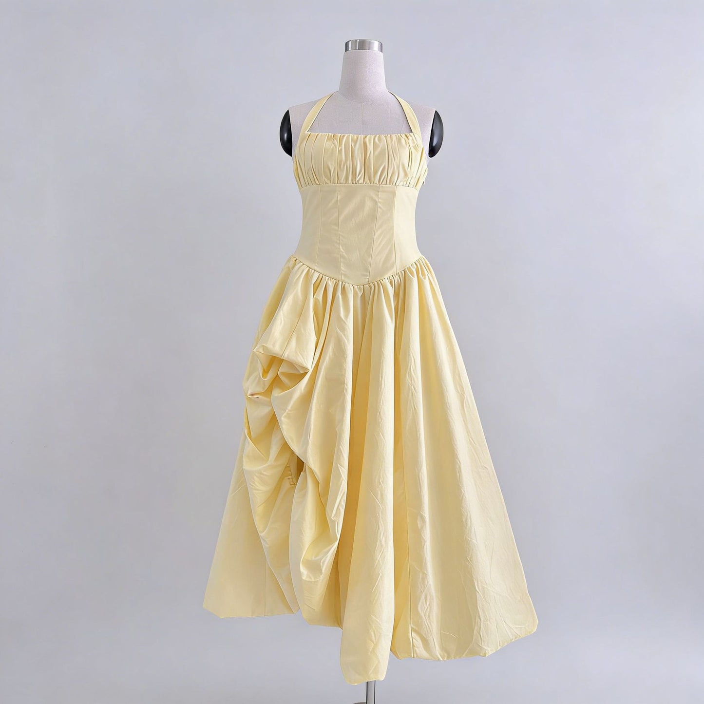 Elegant Retro Halter Tube Top Maxi Dress