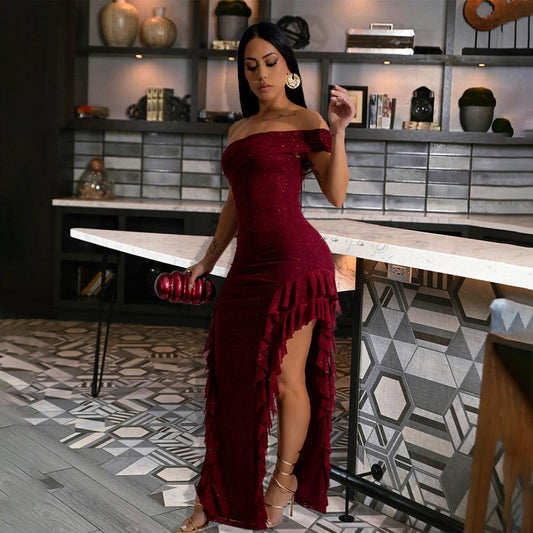 Women Sexy off the Shoulder Maxi Dress