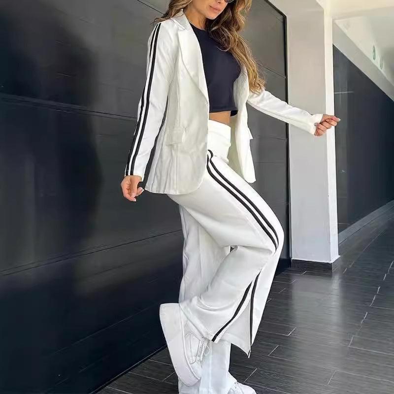 Women Casual Wide Leg Pants Two Piece Suit - Venus Trendy Fashion Online