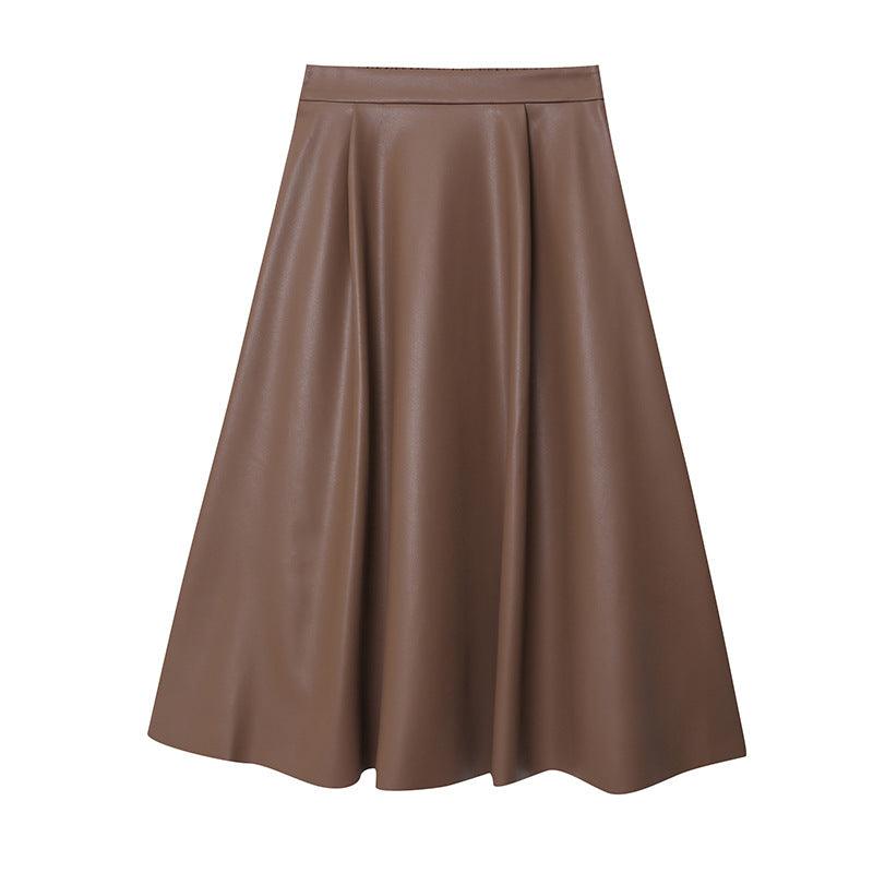 High Grade Elegant Fashionable A line Leather Skirt - Venus Trendy Fashion Online