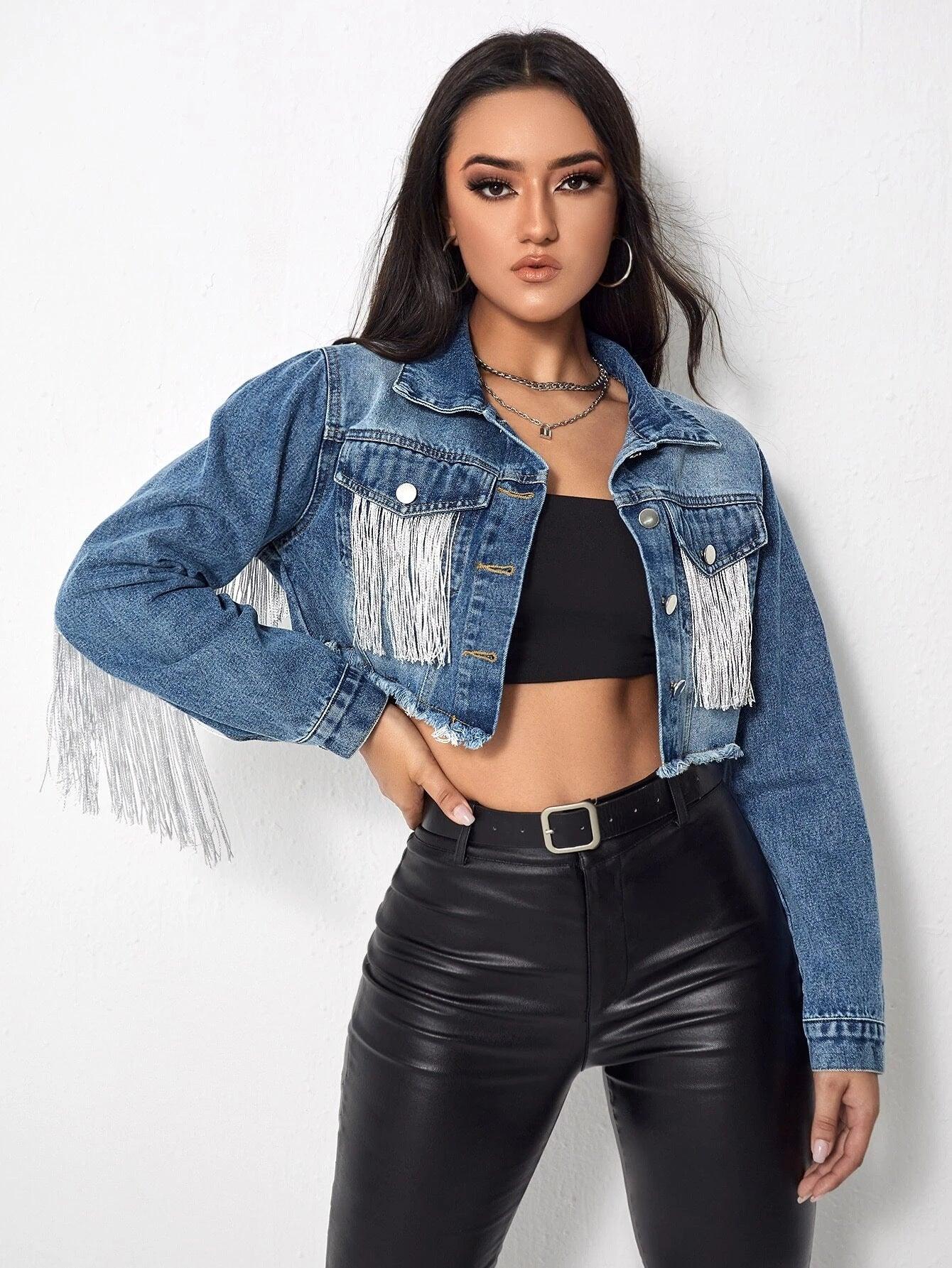 Women Tassel Stitching Do the Old Cowboy Jacket - Venus Trendy Fashion Online