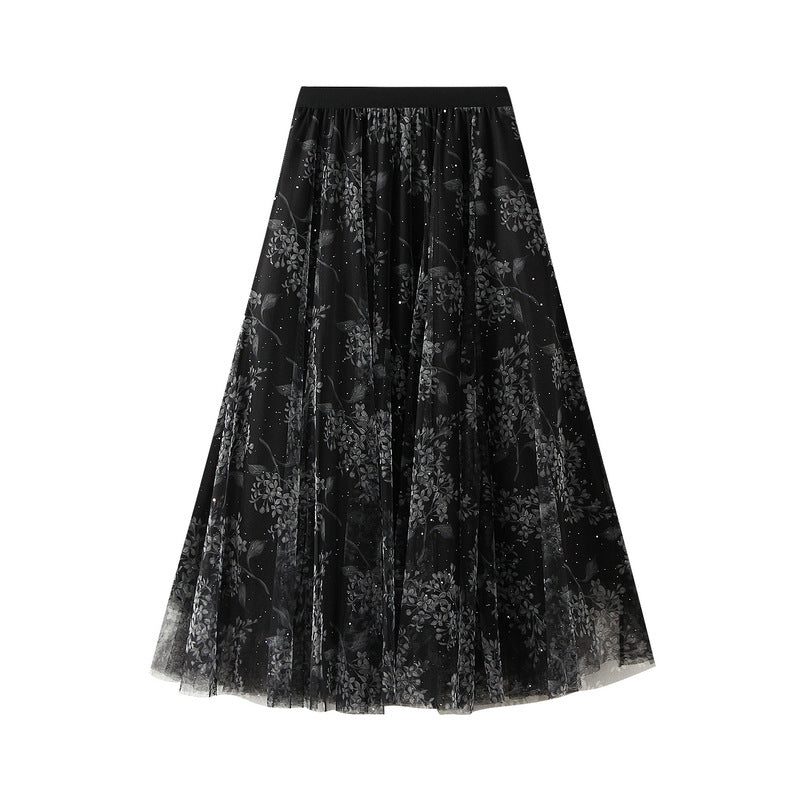 High Waist A line Skirt Mesh Shining Elegant Skirt  Venus Trendy Fashion Online