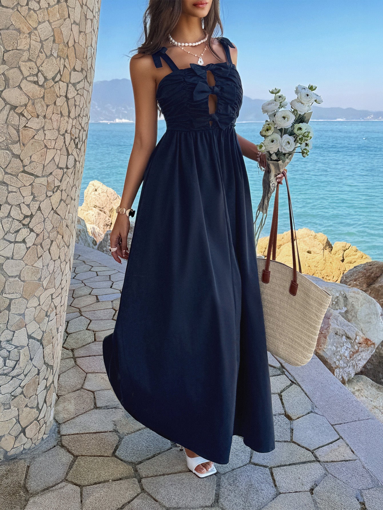 Casual Holiday Bow A line Dress
