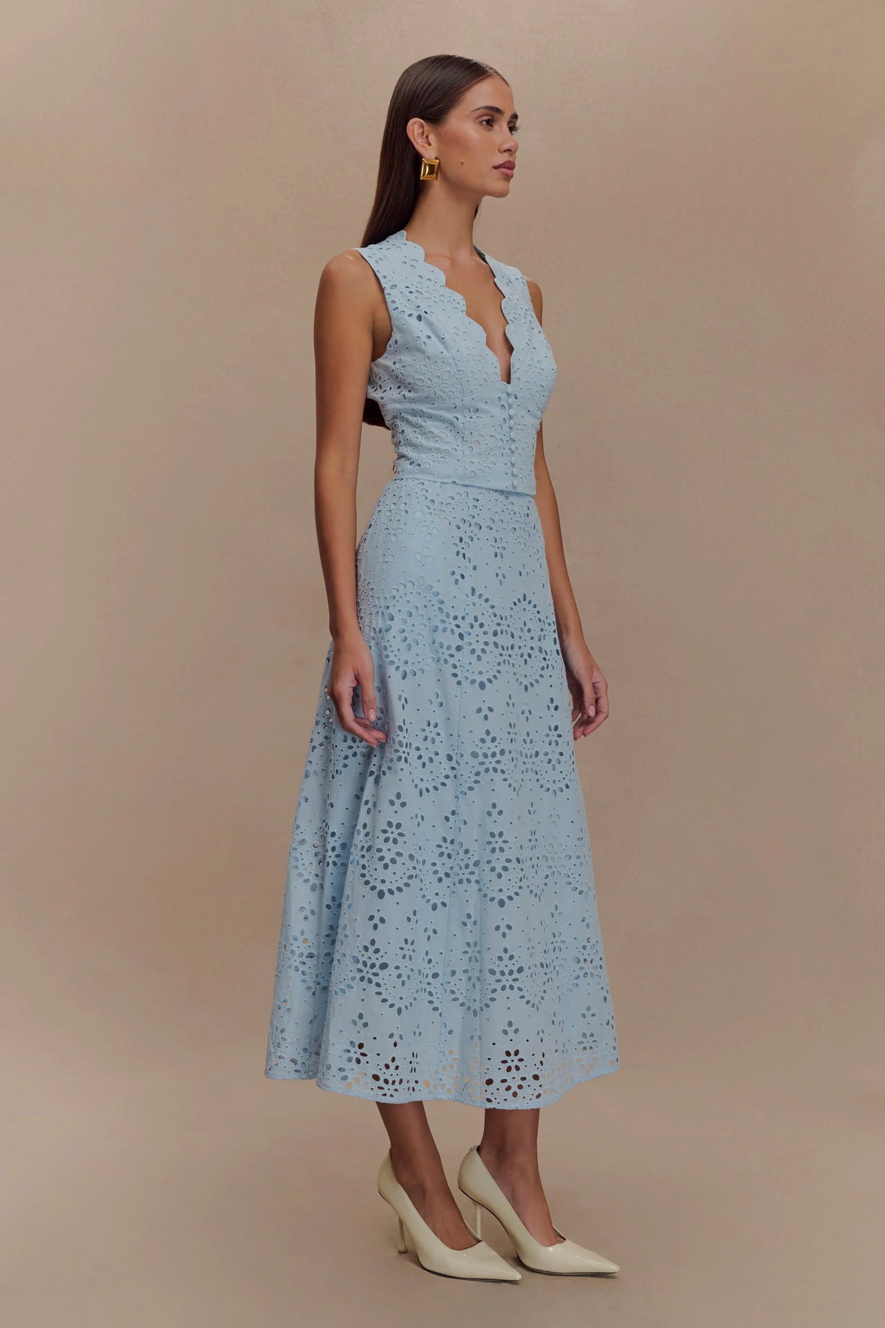 Summer Vest Lace Casual Vacation Skirt Two Piece Set