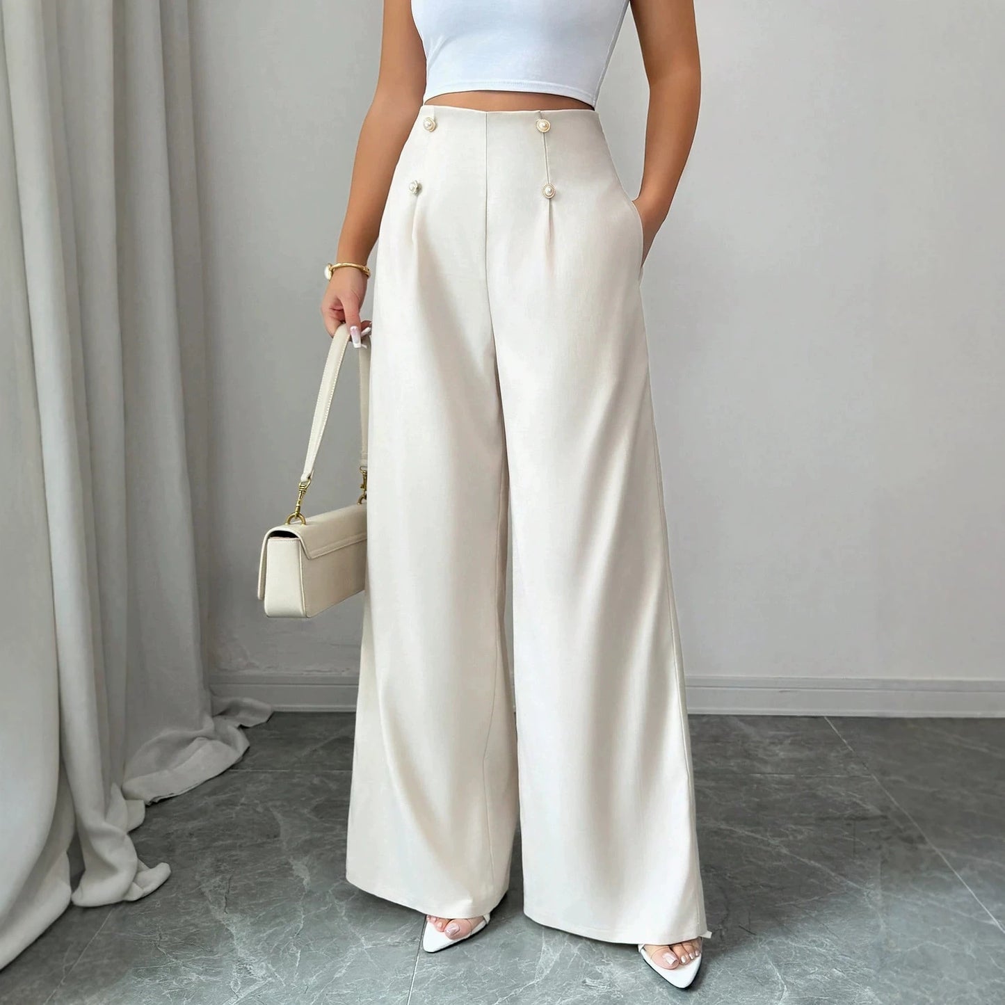 High End Design White Pants