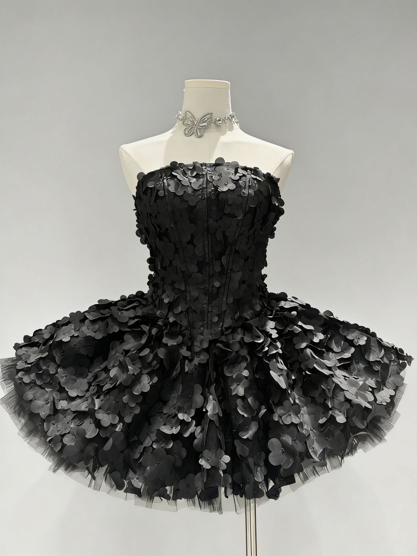 Spring Elegant Sweet Tube Top Floral Dress
