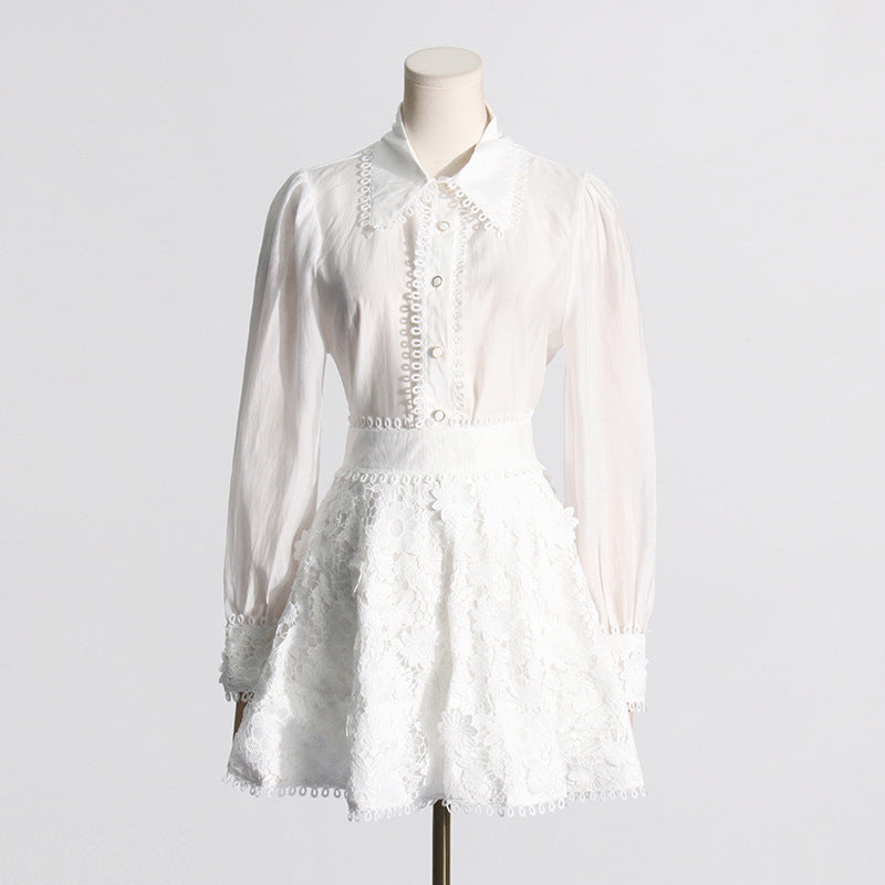 Korean Elegant Spring Single Breasted Skirt Set