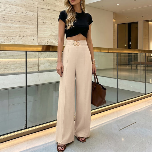 Office Embellished Wide Leg Pants