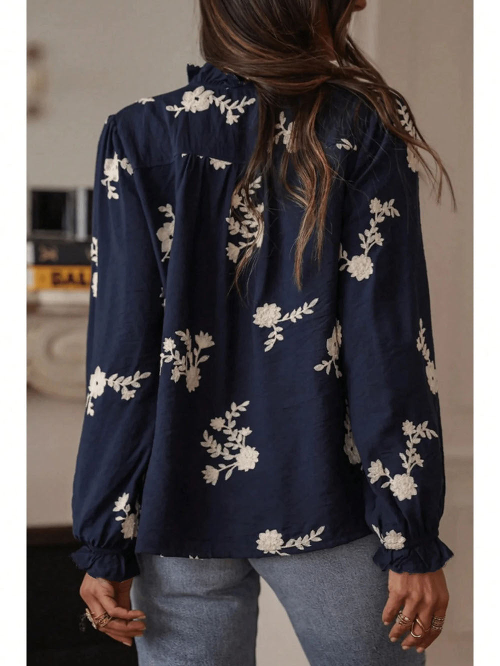 Popular Women Cardigan Puff Sleeve Casual Shirt Top