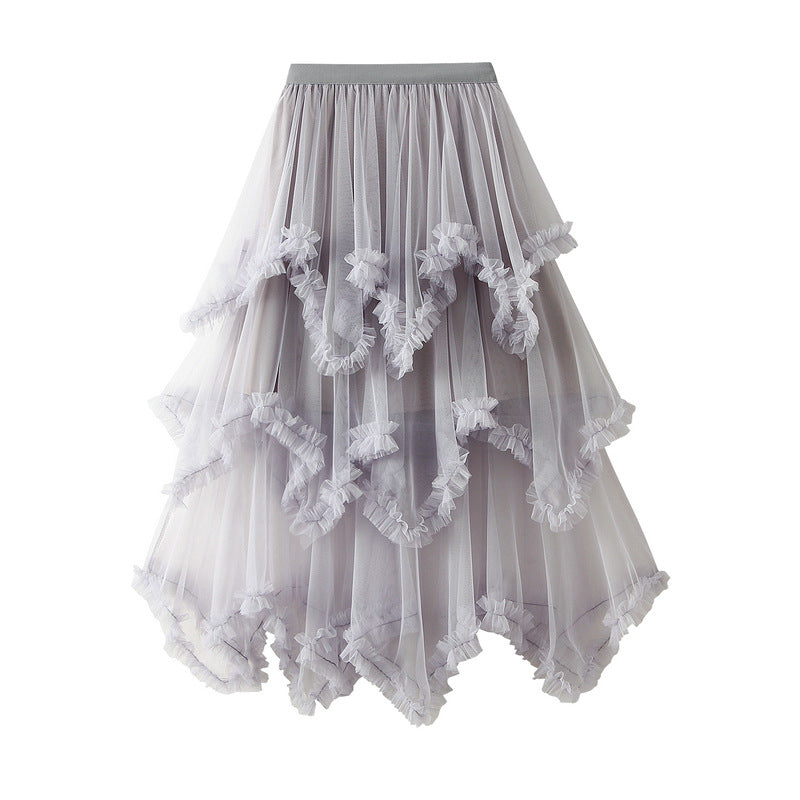 Mid Length High Waist Puffy Fairy Gauze Long Skirt - Venus Trendy Fashion Online