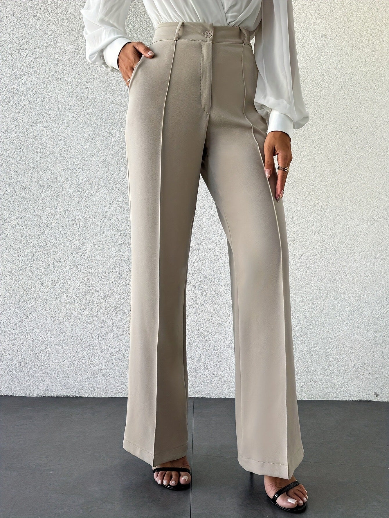 High Waist Slimming Straight Casual Trousers