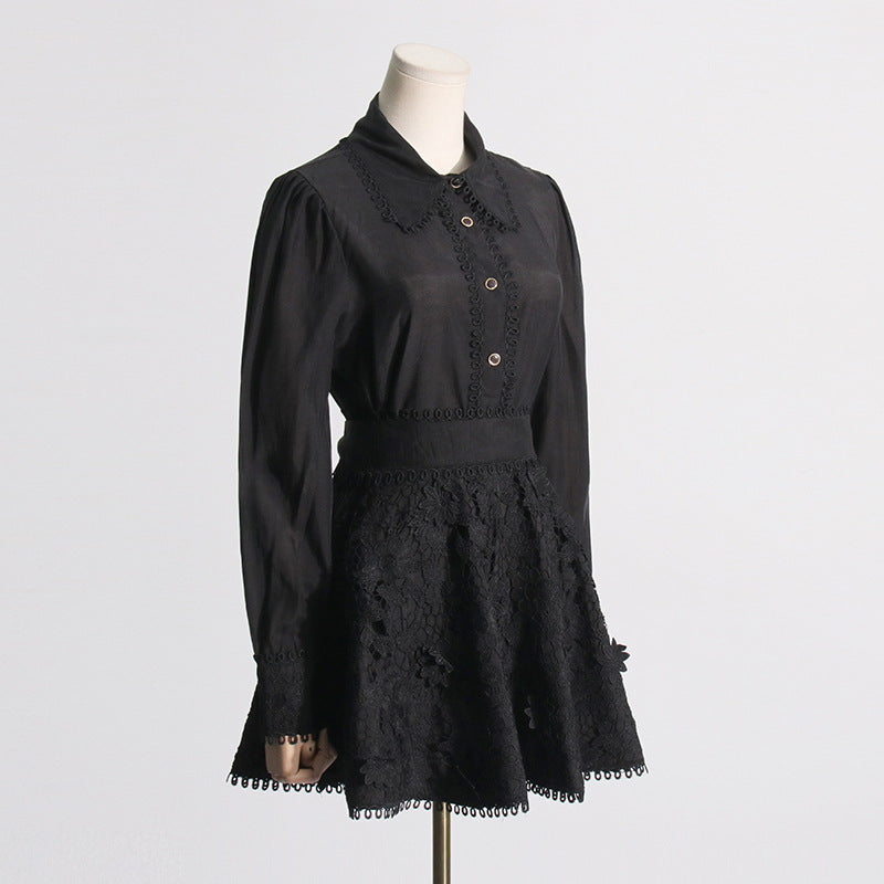 Korean Elegant Spring Single Breasted Skirt Set