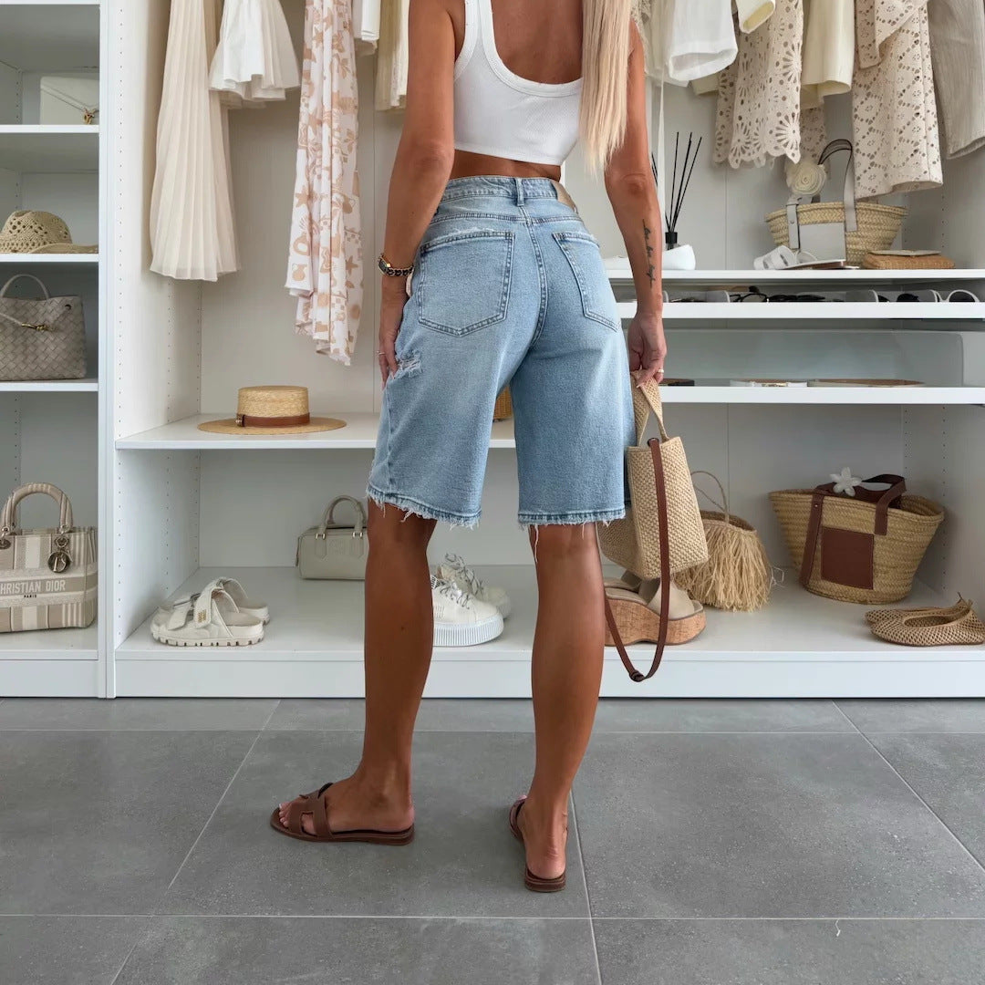Summer Urban Casual Loose Denim Shorts