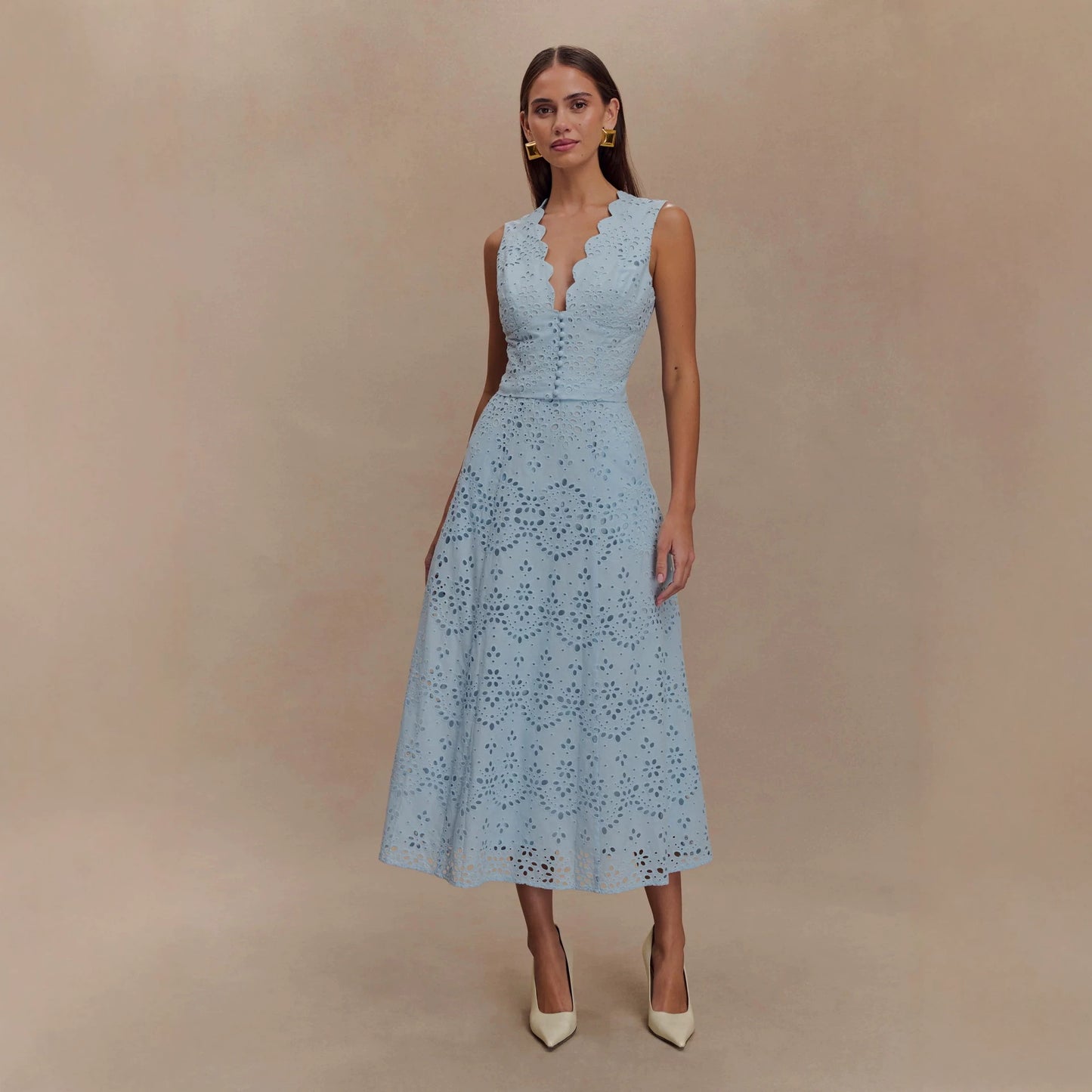 Summer Vest Lace Casual Vacation Skirt Two Piece Set