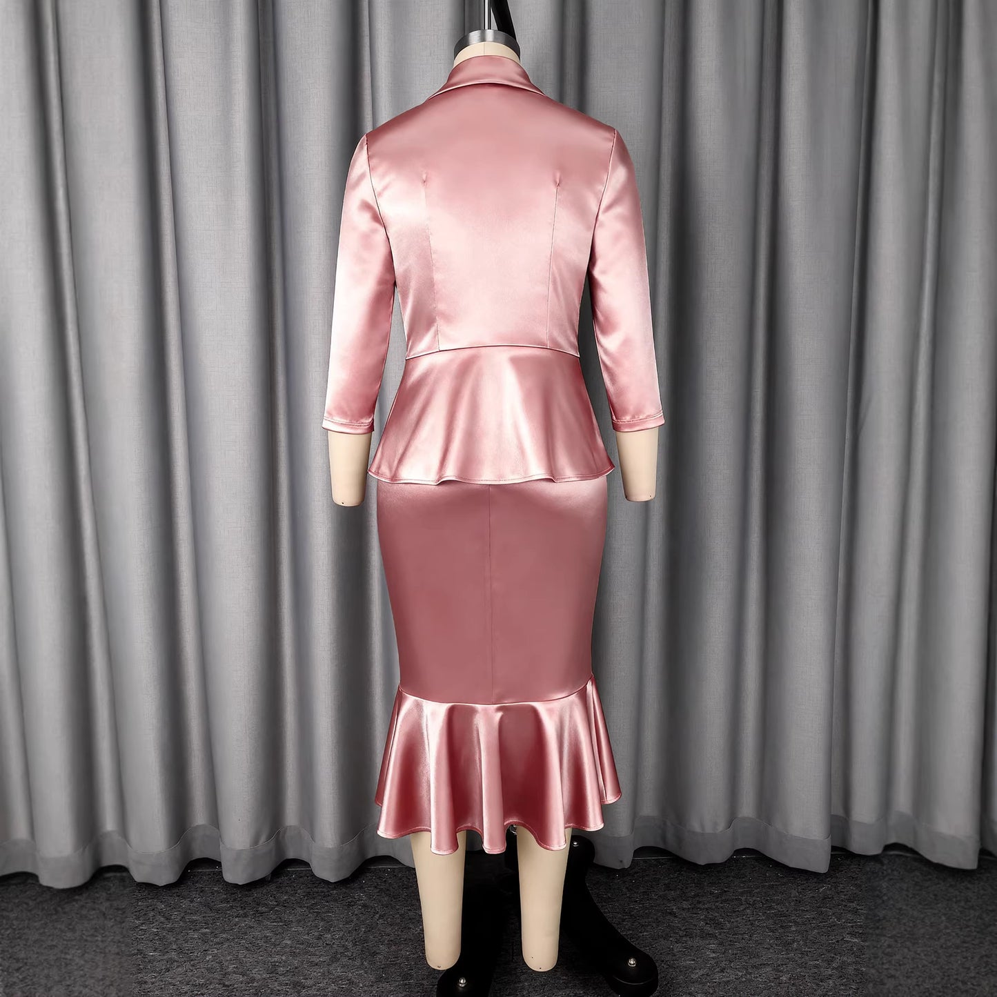 Elegant Satin Skirt Two Piece Sets