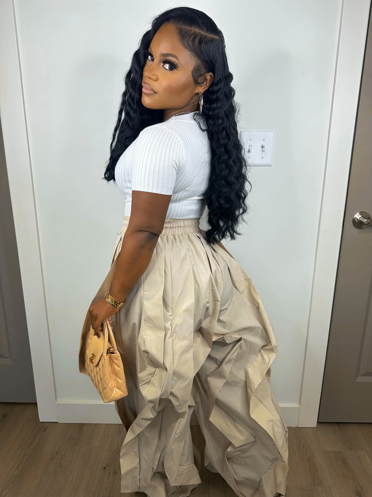 Elegant Stitching Lace Bloomers Ankle Banded Pants