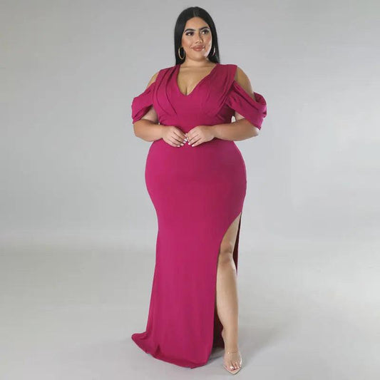 Plus Size Women Clothes Supply High Fork Dress - Venus Trendy Fashion Online