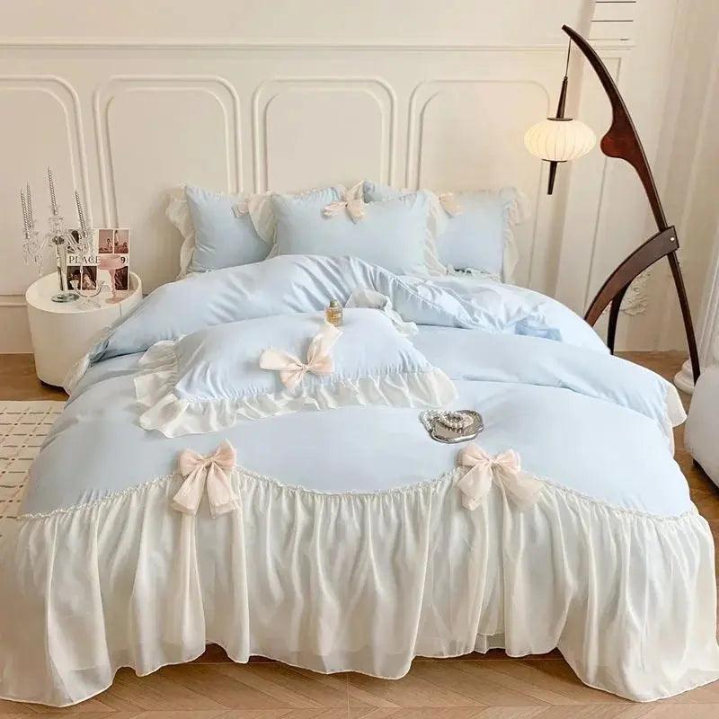 Pretty Princess Lace Bow Bedding Set - Venus Trendy Fashion Online