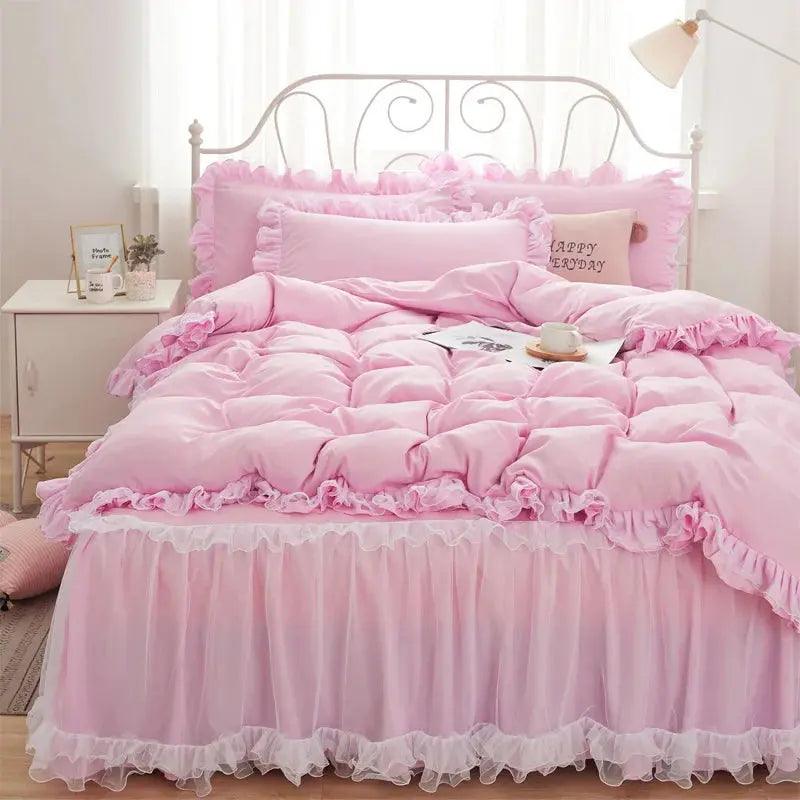 Princess Girl Bedding Skirt Sheet With Lace - Venus Trendy Fashion Online