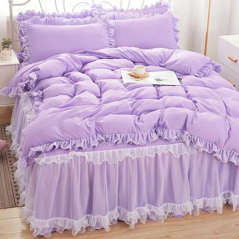 Princess Girl Bedding Skirt Sheet With Lace - Venus Trendy Fashion Online