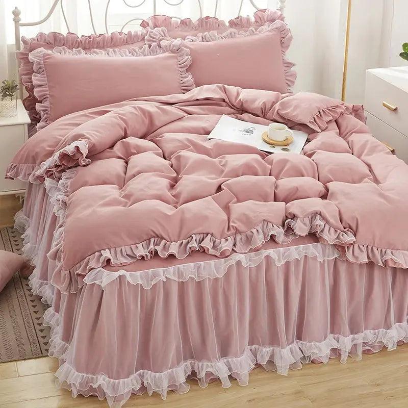 Princess Girl Bedding Skirt Sheet With Lace - Venus Trendy Fashion Online