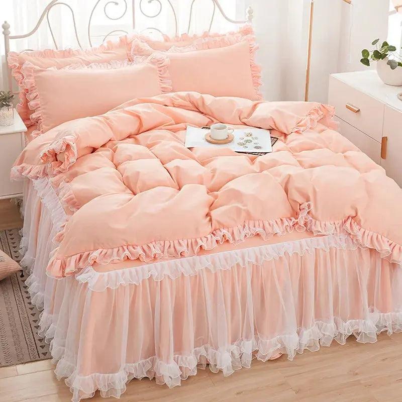 Princess Girl Bedding Skirt Sheet With Lace - Venus Trendy Fashion Online