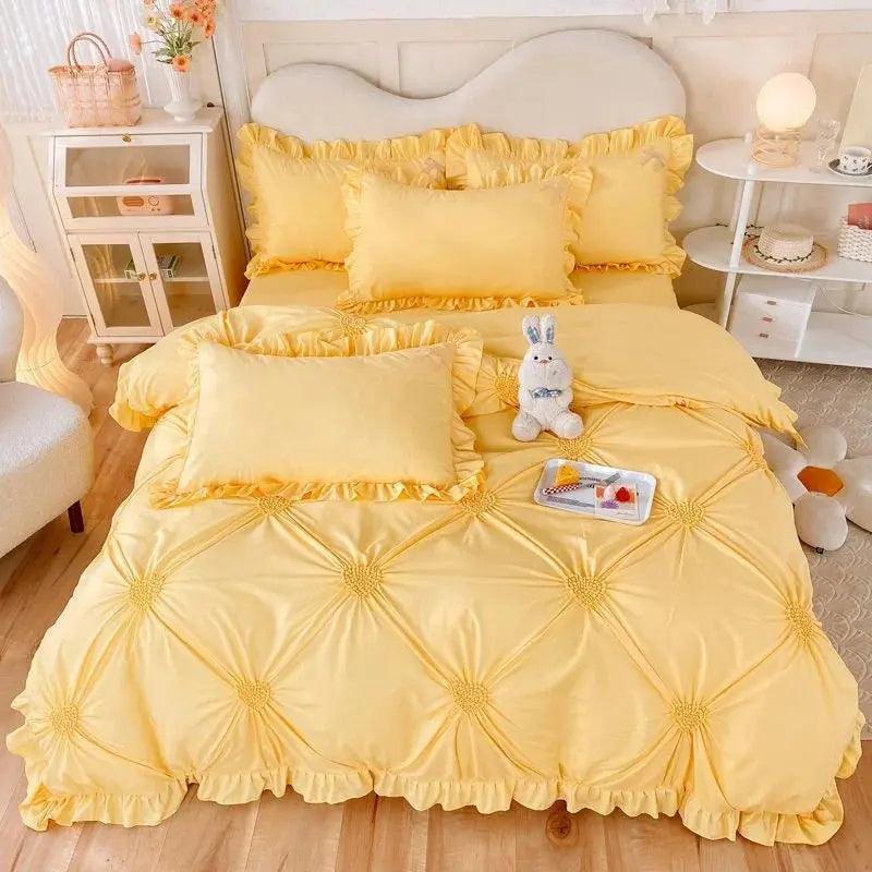 Princess Simple Solid Color Bedding Set - Venus Trendy Fashion Online