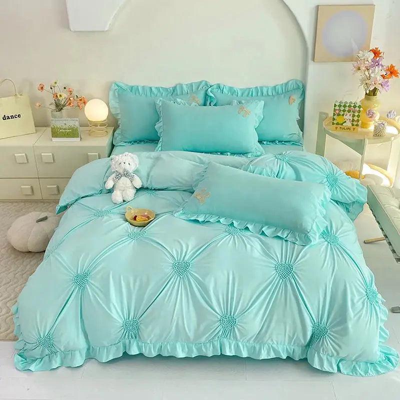 Princess Simple Solid Color Bedding Set - Venus Trendy Fashion Online