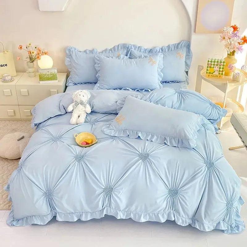 Princess Simple Solid Color Bedding Set - Venus Trendy Fashion Online