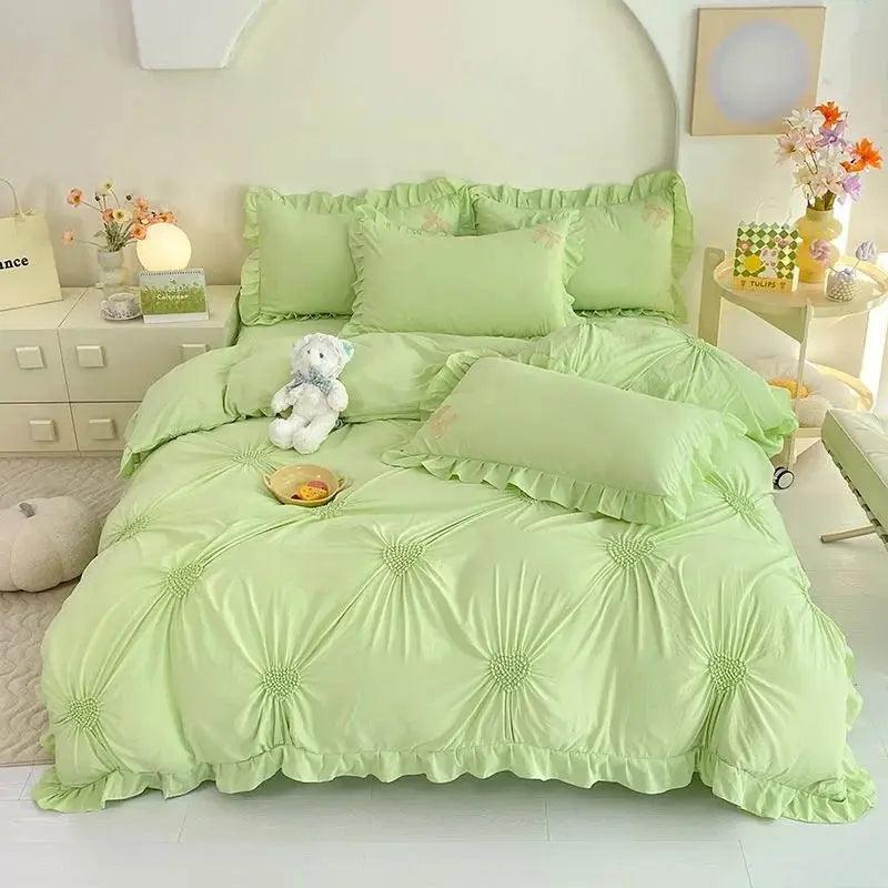 Princess Simple Solid Color Bedding Set - Venus Trendy Fashion Online