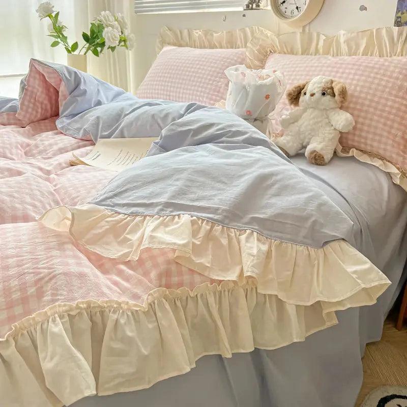 Princess Style Washed Cotton Soft Bedding Set - Venus Trendy Fashion Online