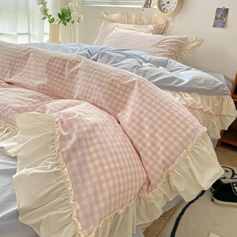 Princess Style Washed Cotton Soft Bedding Set - Venus Trendy Fashion Online