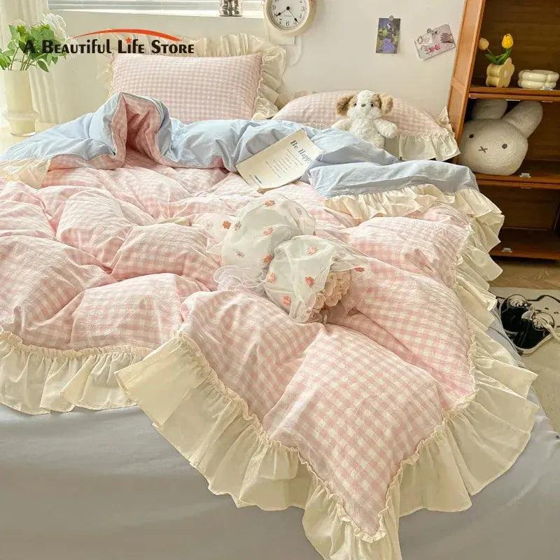 Princess Style Washed Cotton Soft Bedding Set - Venus Trendy Fashion Online