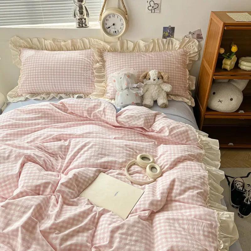 Princess Style Washed Cotton Soft Bedding Set - Venus Trendy Fashion Online