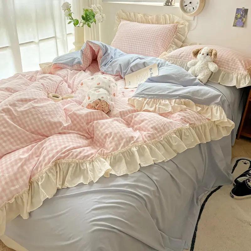 Princess Style Washed Cotton Soft Bedding Set - Venus Trendy Fashion Online