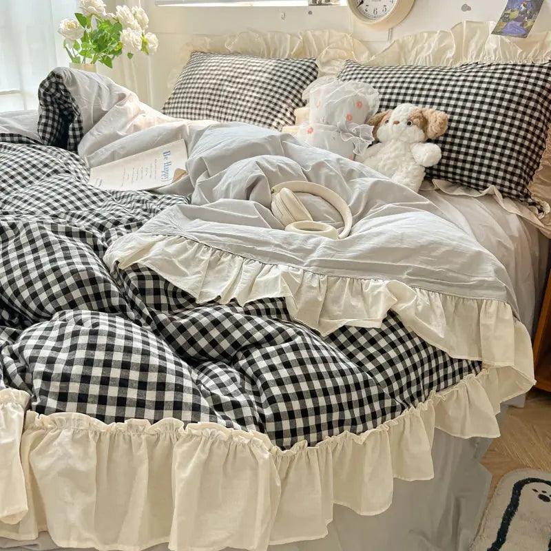 Princess Style Washed Cotton Soft Bedding Set - Venus Trendy Fashion Online