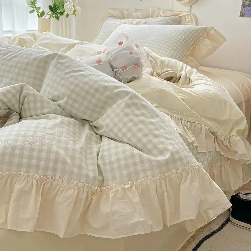 Princess Style Washed Cotton Soft Bedding Set - Venus Trendy Fashion Online