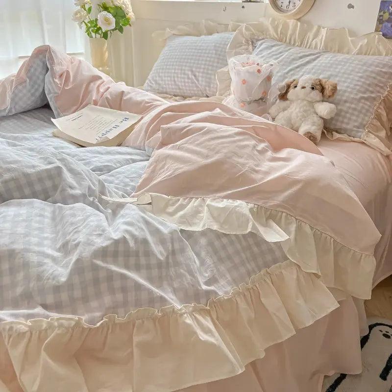 Princess Style Washed Cotton Soft Bedding Set - Venus Trendy Fashion Online